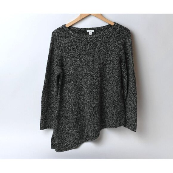 J. Jill Sweater Women's Sz S Black Marled Cotton Sweater Casual Top Pullover - Picture 1 of 12